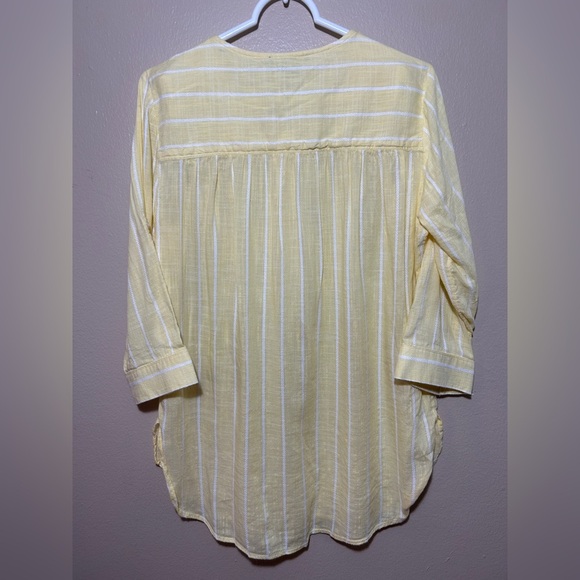 Nine West Yellow Striped Blouse - Picture 2 of 11